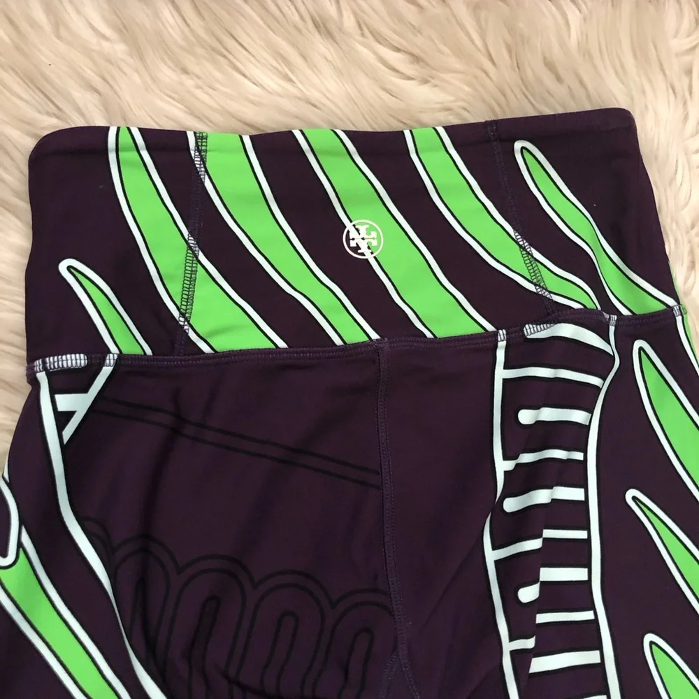 Tory Burch Weightless Printed 7/8 Legging Zebra High Waist Purple Green size XS